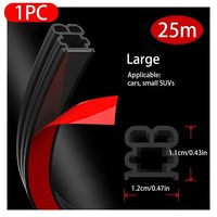 Burlete de Goma EPDM Autoadhesivo de Cinco Cavidades, Color Negro, para Automóviles, con Soldadura para Puertas y Ventanas