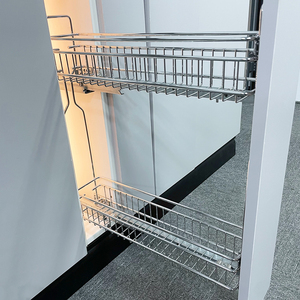 Accessoires de rangement pour meuble bas de cuisine moderne, panier porte-bouteilles en fil de fer à 2 niveaux, écologique, avec séparateurs pour cuisine - Product Image 3