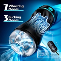 Vibrador de Bolsillo con 7 Modos de Vibración y Succión, Masturbador Masculino con Textura Realista en 3D, Bomba de Pene, Juguetes Sexuales para Hombres Adultos