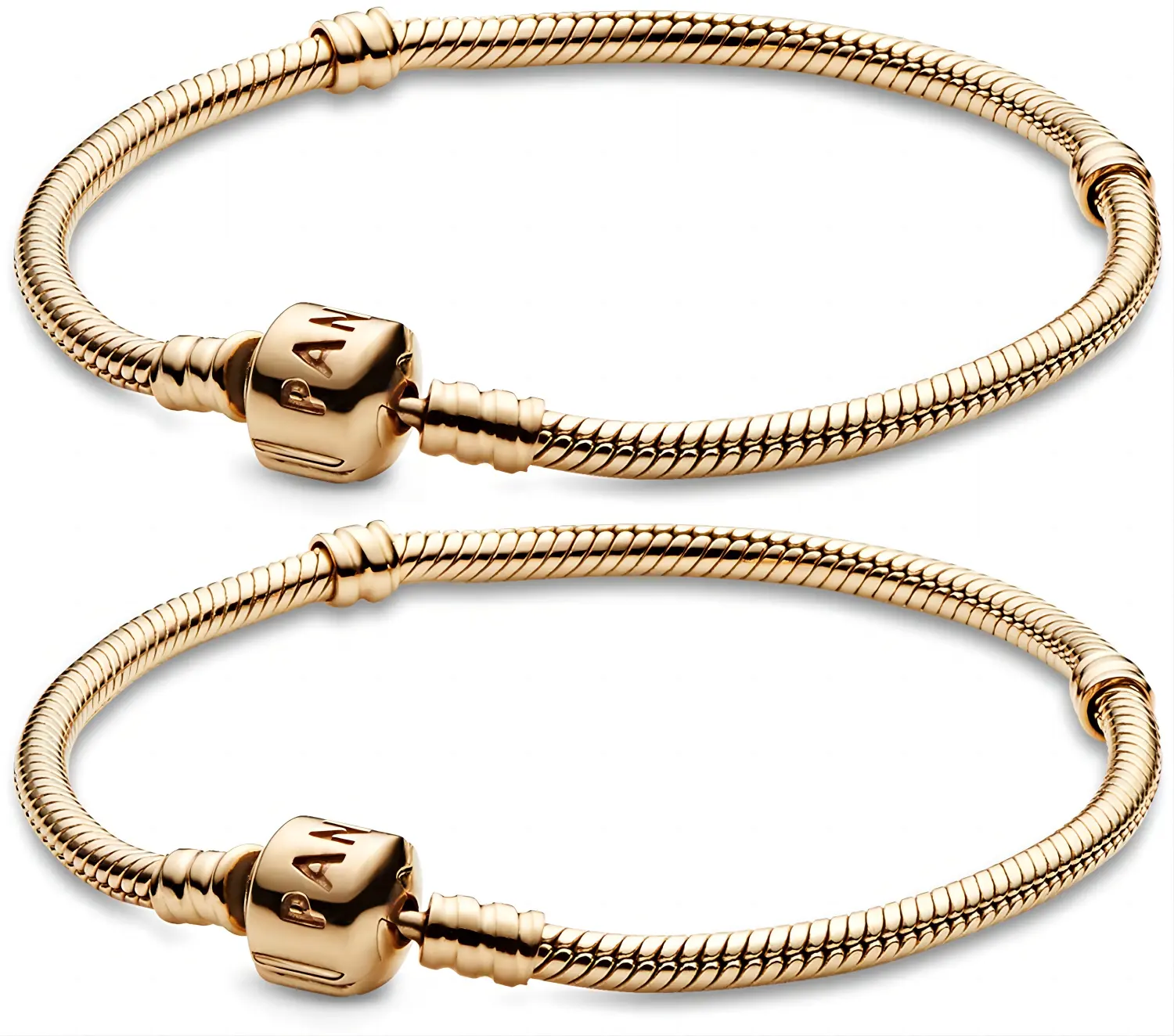 Personalized Gold Filled Snake 925 Silver Women's Friendship Charm Men Couple Fashion Jewelry Bracelets Bangles For Pandora
