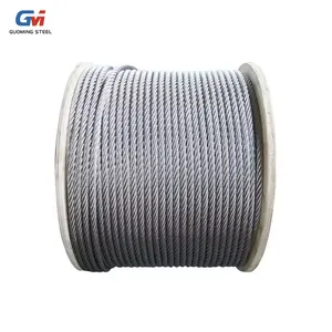 Cable de acero galvanizado recubierto de PE de alta resistencia a precio de fabricante para grúa cabrestante remolque amarre polipasto 42mm 52mm