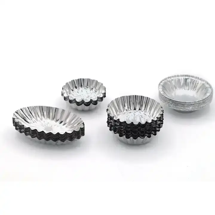 Per uso alimentare usa e getta per cupcake circolare per crostate all'uovo tazze rotonde da 150ml di foglio di alluminio per torte piccole teglie per muffin