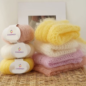 Charmkey, venta al por mayor, hilos de Mohair suaves, grosor medio, tejido a mano, ganchillo, gran oferta, hilos mezclados de <span class=keywords><strong>Mohai</strong></span> para suéter - Product Image 4