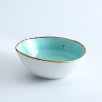 Service de table en céramique rustique de style nordique moderne, couleur turquoise, émaillé, vaisselle de restaurant, porcelaine