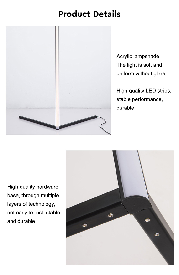 Space Saving Design Corner Floor Lamp Nordic Modern Minimalist Adjustable Vertical Simple Rgb Led Floor Lamp