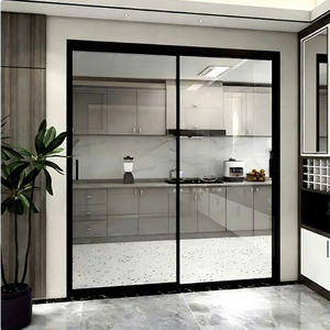 Porte coulissante en verre à persiennes en aluminium et acier inoxydable au design moderne pour usage intérieur Villas Garages Hôtels Salons Hôpitaux - Product Image 4