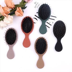 Cepillo Compacto Pequeño para Desenredar el Cabello con Estuche de Algodón, Cepillo de Cerdas de Jabalí en Blanco para Venta al por Mayor - Product Image 2