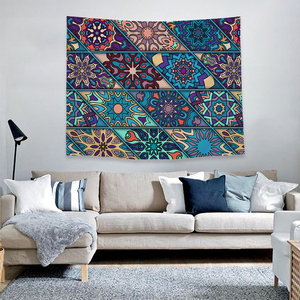 Diseño personalizado Jacquard Mandala tapicería de la pared púrpura <span class=keywords><strong>Hippie</strong></span> psicodélico Trippy tapiz dormitorio - Product Image 2