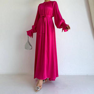 dames mode intérieur ouvert 2 pièces ensemble à manches longues dubaï turquie Ramadan abaya musulman longue <span class=keywords><strong>robe</strong></span> pour les femmes - Product Image 5