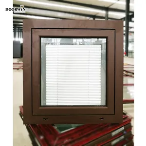 Doorwin European Style Triple Glazed Hurricane Impact Resistant Wood Casement Tilt Turn Window With Mosquito Net