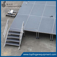 Plateforme de scène en aluminium pour événements, podium extérieur à quatre pieds pour concerts et mariages, certifié