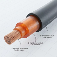 Cable de alimentación CC PrimePro 1500V BESS LSZH de alta flexibilidad IP67/IP68 para interconexión de clusters de baterías y barras colectoras en sistemas de almacenamiento a nivel MW