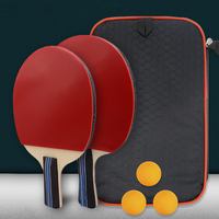 Ensemble de raquettes de tennis de table Offre Spéciale à long manche, balles de ping-pong durables et écologiques en bois de peuplier