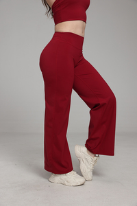 Pantalon de <span class=keywords><strong>yoga</strong></span> et de fitness respirant pour femme, coupe large, taille haute et effet push-up. - Product Image 3