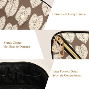 Hawaiian Kalo Design Portable Golden Zipper <b>Toiletry</b> Bag Women Makeup <b>Storage</b> Organizer Waterproof Travel Custom Cosmetic Bag - Product Image 4