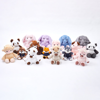 Jouets en peluche doux et mignons sur le thème de la forêt (éléphant, panda, cochon, vache, renard) pour le confort et l'accompagnement des bébés, cadeau de fêtes