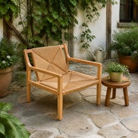 Fauteuil lounge moderne du milieu du siècle, structure en bois massif, fauteuil d'appoint en corde de papier tressée, chaise de loisirs scandinave tissée à la main
