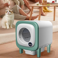 Bac à litière pour chat électrique intelligent semi-fermé, autonettoyant, avec caméra de surveillance, élimination automatique des déchets, désodorisation, en matériau ABS, grande taille