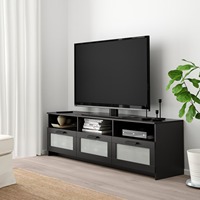 FSC Meuble TV style moderne en bois noir avec tiroirs Vente en gros pour salon et chambre à coucher Mobilier de maison