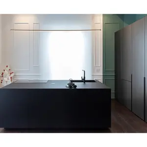 Prodeco חדש עיצוב מזווה ארון שחור מטבח ארון עם אי במטבח
