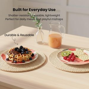 Ensemble <span class=keywords><strong>de</strong></span> vaisselle OEM/ODM, ensemble d'assiettes <span class=keywords><strong>de</strong></span> cuisine, plateau à collation et à fruits, assiette en fibre <span class=keywords><strong>de</strong></span> bambou écologique réutilisable pour mariage et fête - Product Image 3