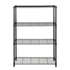 ASSMILE Magazzino di stoccaggio filo scaffalature rack nero filo di <span class=keywords><strong>acciaio</strong></span> inossidabile maglia <span class=keywords><strong>scaffali</strong></span> unità 4-tier cromo scaffalature - Product Image 2