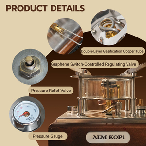 Réchaud à alcool de table haut de gamme, brûleur à spiritueux en acier inoxydable avec supports de casserole réglables pour la préparation du café et la restauration - Product Image 5