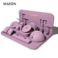 Ensemble de présentoirs à bijoux Mason Purple, présentoir à bagues, colliers, boucles d'oreilles, présentoir de comptoir, présentoir de vitrine, présentoir à bijoux