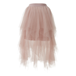 Jupe tutu en tulle pour femmes, ourlet irrégulier, couleur unie, multicouche élastique, jupe princesse en maille pour la plage, la fête et le streetwear. - Product Image 1