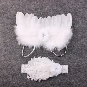 신생아 사진 액세서리 천사 날개 아기 사진 소품 수제 의상 유아 사진 크로 셰 뜨개질 의상 아기