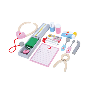 Jeu de rôle, équipement médical, valise de transport, jouet de simulation, ensemble de <span class=keywords><strong>docteur</strong></span> en <span class=keywords><strong>bois</strong></span> pour enfants - Product Image 3