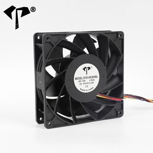 พัดลมระบายความร้อนตามแนวแกนไฟฟ้ากระแสตรง140x140x38มม. PWM FG อลูมิเนียมกันน้ำ + วัสดุ PBT แบริ่งบอลกระแสลมสูง3500รอบต่อนาที - Product Image 4