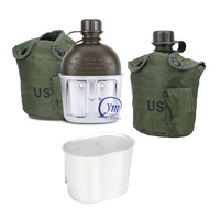 YUEMAI USA - Juego de 3 Botellas de Agua Tácticas de 1 Litro de Aleación de Aluminio y PE con Funda Aislante de Fieltro