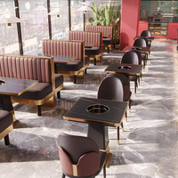 Canapé de restaurant style célébrité d'Internet - Restaurant - Salle à manger - Ensemble table et chaises pour restaurant de barbecue - Vente en gros