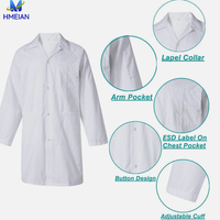 Manteaux de laboratoire dentaire respirants médicaux à manches longues blancs anti-rides pour femmes hommes fabricant manteaux de laboratoire blancs