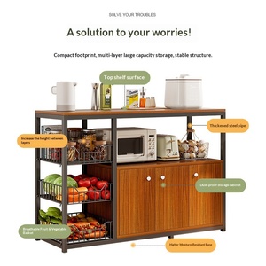Étagère <span class=keywords><strong>de</strong></span> <span class=keywords><strong>rangement</strong></span> pour légumes pliable à trois niveaux, universelle, pour <span class=keywords><strong>cuisine</strong></span>, compatible avec les armoires <span class=keywords><strong>de</strong></span> <span class=keywords><strong>cuisine</strong></span> et les buffets - Product Image 5