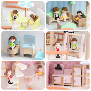 <span class=keywords><strong>Maison</strong></span> de poupée en bois en forme de L - Château de princesse - Villa d'angle pour enfants - Grande <span class=keywords><strong>maison</strong></span> de poupée écologique pour jeu d'imitation - Cadeau - Product Image 4
