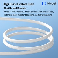 Miccell Auriculares manos libres portátiles 3,5mm Estéreo Auriculares con cable Venta al por mayor Auriculares de música con cable y auriculares