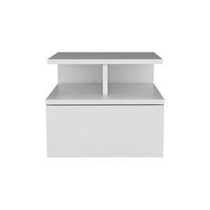 Mesita de noche flotante Flopini con 1 cajón y estantes -Blanco - Product Image 5