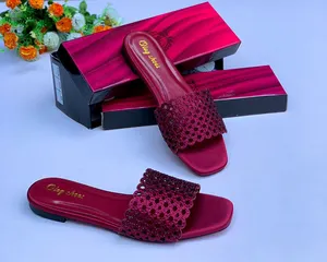 Olegshoes Sandal jari terbuka wanita, Kasut hak rendah luar ruangan datar Vintage berlubang musim panas kasual untuk perempuan