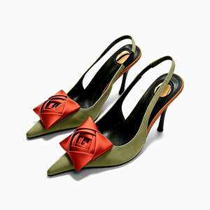 Tacchi a spillo da donna con punta a punta in raso rosa, personalizzabili OEM ODM, con logo personalizzato, MOQ basso, all'ingrosso per abiti da sera - Product Image 1