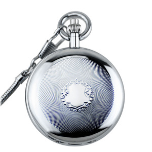 Montre de poche mécanique en laiton pur à cadran demi-creux deux visages deux chasseurs design ancien - Product Image 2