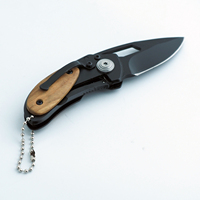 Mini couteau pliant de poche personnalisé OEM lame en acier inoxydable avec manche en bois pour le camping