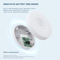 RF433MHz Sonnette numérique sans fil à haut volume auto-alimentée 60 sonneries Sonnette pour enfants pour la maison ou l'hôtel