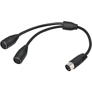 Nhà Máy Sản Xuất 0.3M MIDI Din 8-Pins Nam Để 2 Nữ Âm Thanh Loa Hệ Thống Micro Điều Khiển Tín Hiệu Splitter cáp