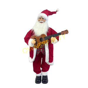 Babbo Natale Musicale Con Corda Arrampicante – Decorazione Natalizia Animata A Batteria, Con Movimento E Musica, Per Albero E Camino