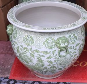 Antiguo Qianlong pintado a mano patrón de Fénix maceta de cerámica grande maceta de jardín al aire libre para uso en el suelo maceta decorativa - Product Image 5