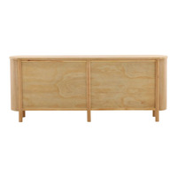 Buffet de rangement multifonctionnel en bois massif moderne et durable avec compartiments fonctionnels et poignées métalliques pour hôtel et cuisine