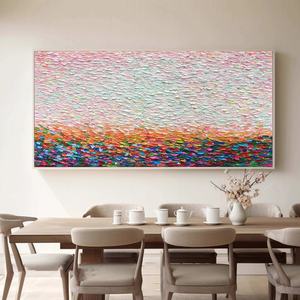 Peinture murale contemporaine texturée, art sur toile, spectre de couleurs vibrantes, art abstrait coloré pour la maison et la galerie - Product Image 3