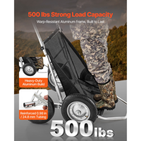 Chariot utilitaire pliable multifonctionnel en acier surdimensionné pour la chasse au cerf, capacité 500 livres, 4 roues, OEM, vente en gros